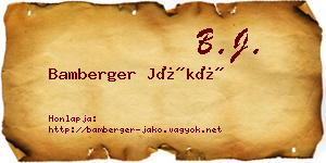 Bamberger Jákó névjegykártya